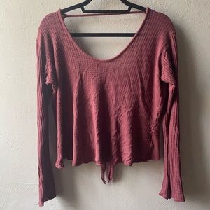 Lulu’s Waffle Knit Open Back Sweater